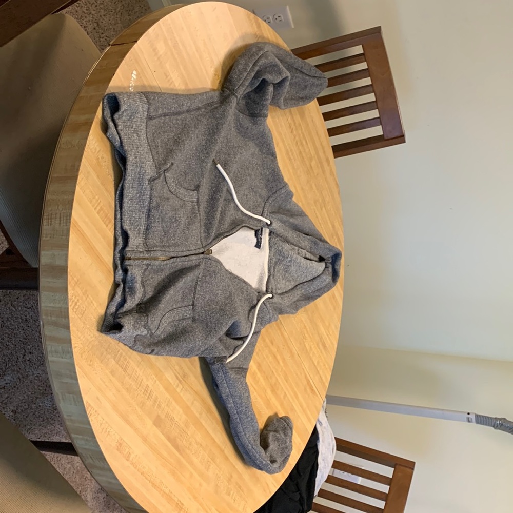 Sweatshirt, gray, and white